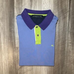 Etro Made in Italy Cotton Color Block Polo - 2XL